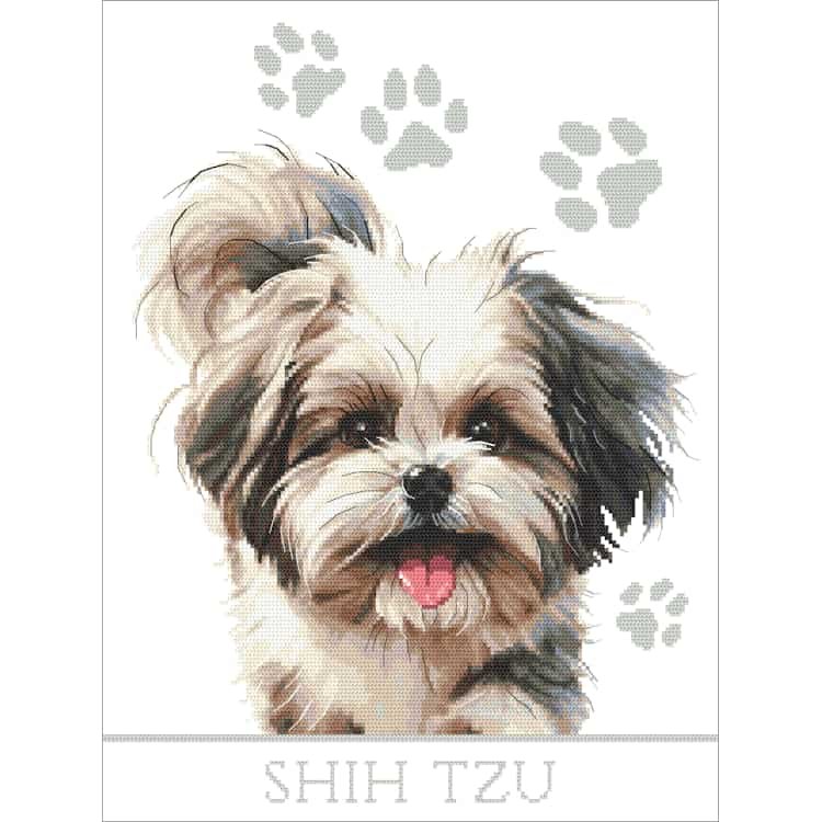 Haft krzyżykowy - Zestaw do haftu - Pies - Shih tzu