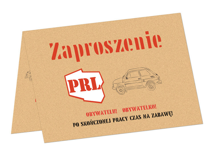 Zaproszenia urodzinowe PRL 6 szt.