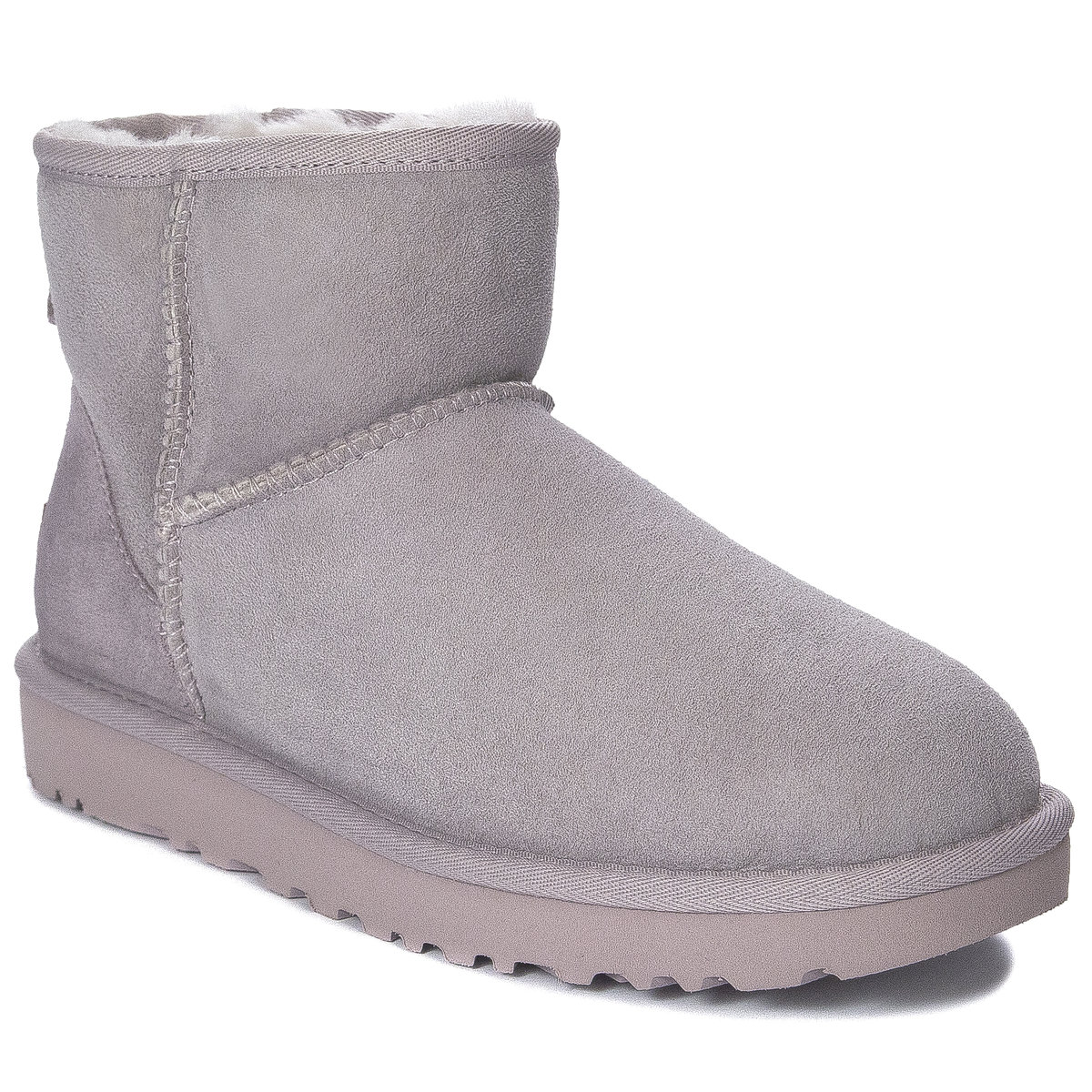 UGG Botki śniegowce damskie skórzane W Classic Mini II Pale Smoke -37