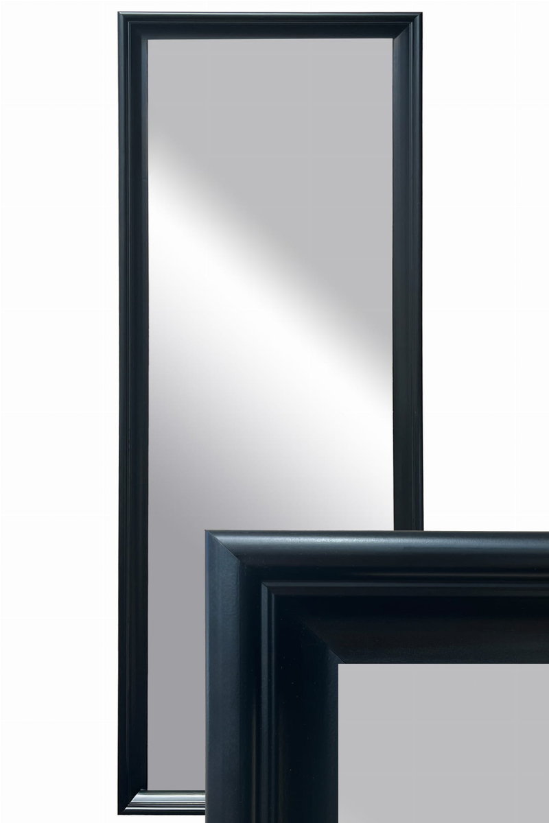 Lustro wiszące w ozdobnej ramie drewnianej 150x50 cm czarny do salonu pokoju sypialni B.D. Art