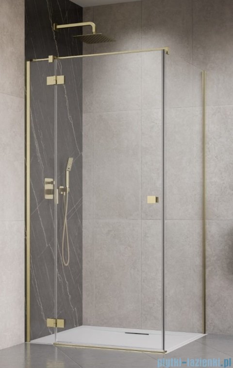 Radaway Essenza Kdj Brushed Gold kabina 120x90cm lewa szczotkowane złoto 1385042-99-01L/1384050-01-01
