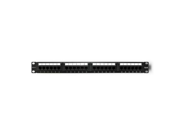 QOLTEC Patch panel RACK 24 porty kat.6 UTP Czarny 54474