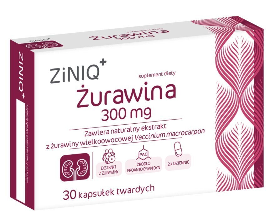 ZINIQ Żurawina 300 mg, 30 kapsułek