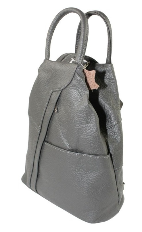 Plecak Skórzany PolskaGalanteria (PL) JOANNA Ze Skóry Naturalnej Licowej GRAFITOWA