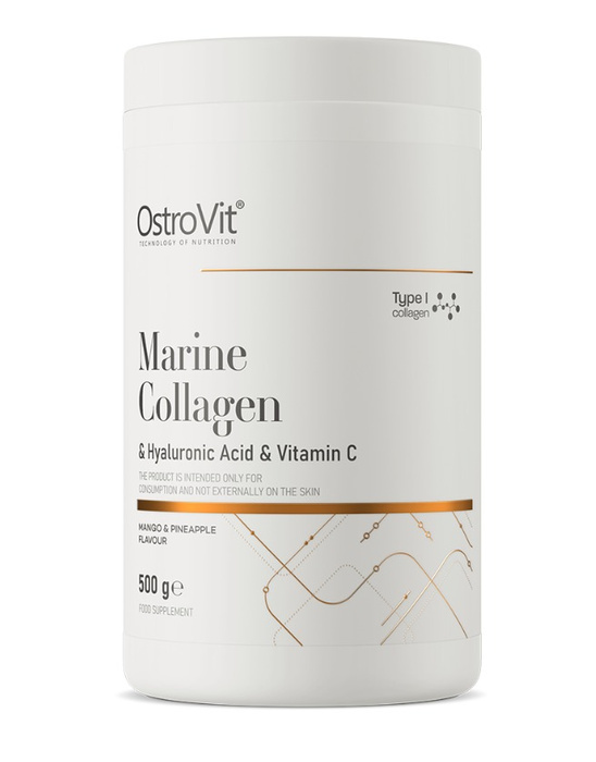 OstroVit Kolagen Morski + Kwas Hialuronowy + Witamina C 500 g mango z ananasem