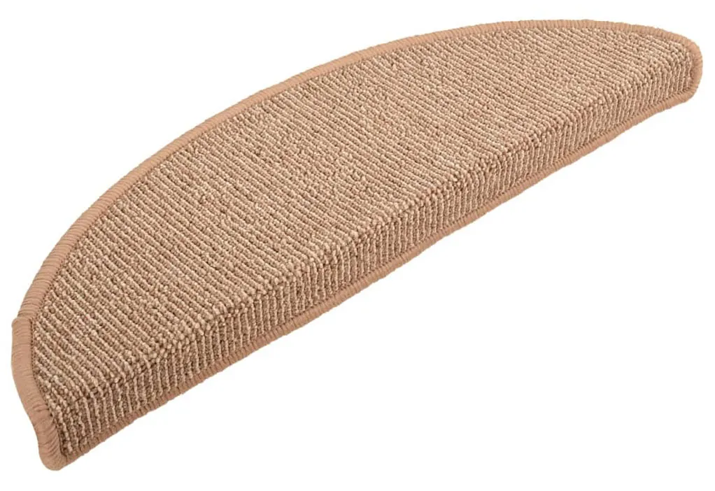 Zestaw 15 jasnobrązowych dywanowych nakładek na schody W0-C47