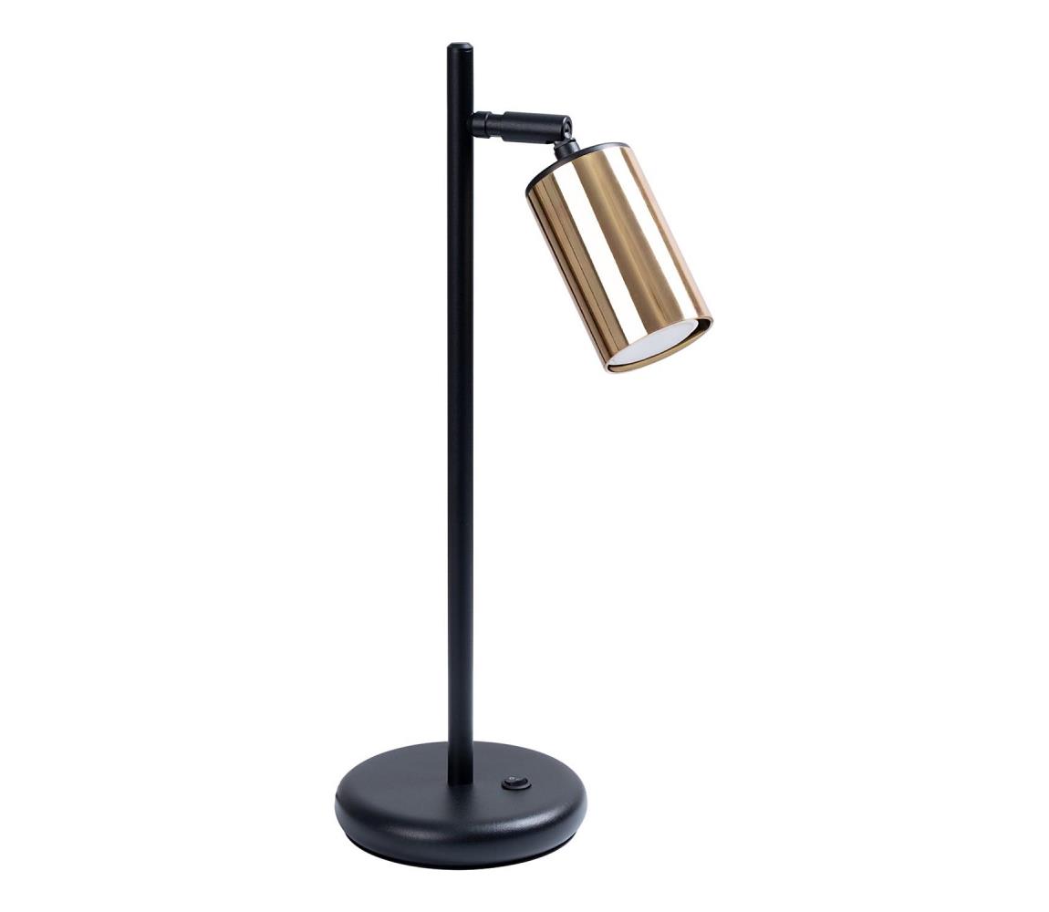 Sollux SL.1389 - Lampa stołowa WINX 1xGU10/10W/230V czarna/złota
