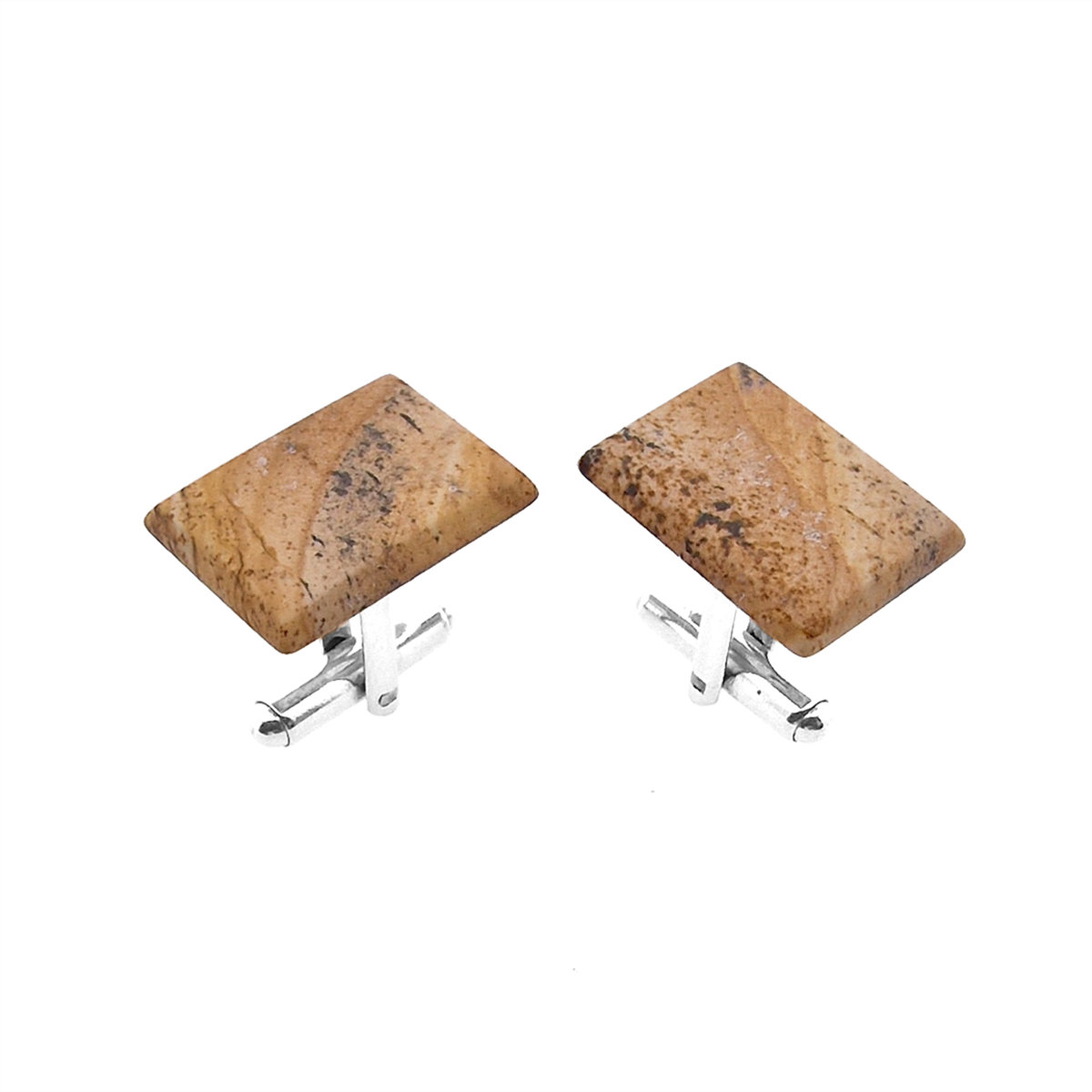 Spinki do mankietów Jaspis Krajobrazowy (S944) Srebro [925]