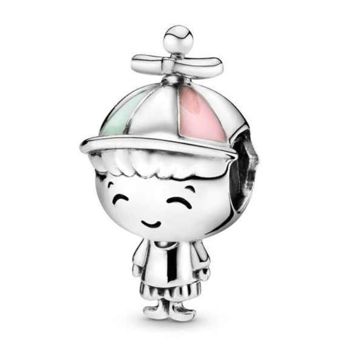 Charms Zawieszka SREBRO 925 koralik do PANDORA Chłopiec z czapką