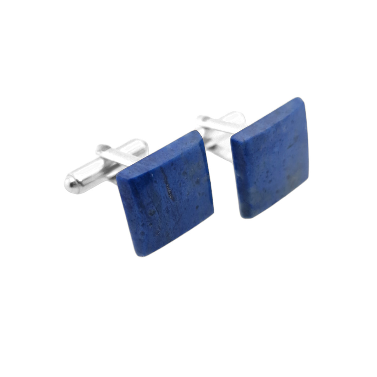 Srebrne spinki do mankietów z Dumortierytem kwadratowym (S1067) Srebro [925]