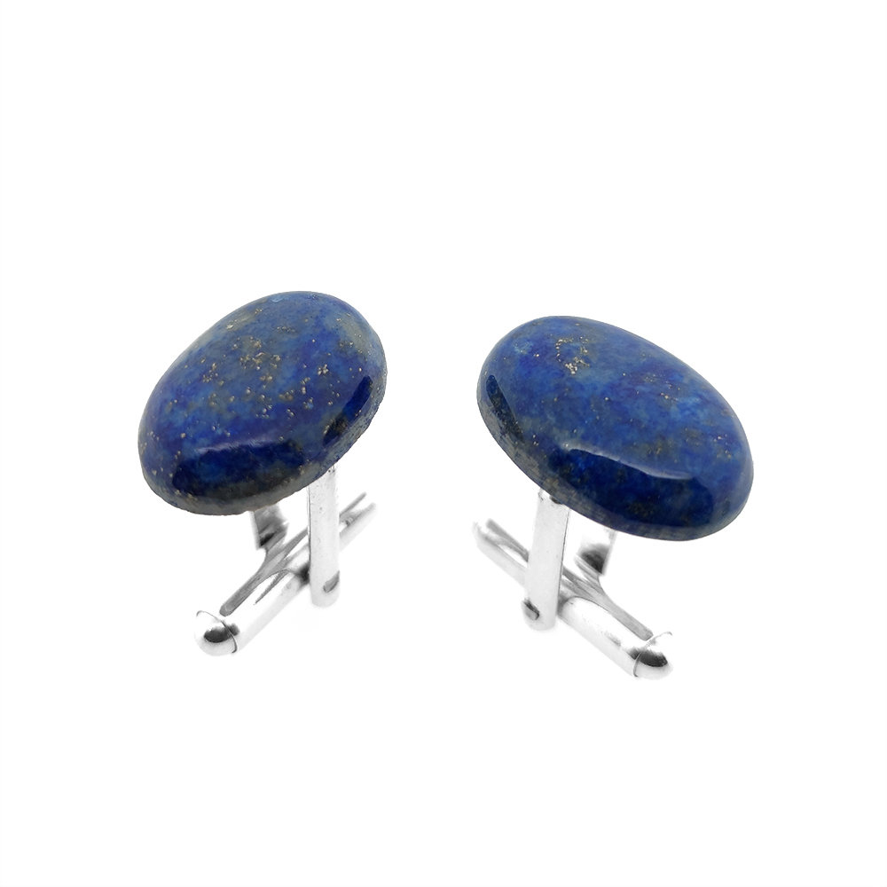 Spinki do mankietów Lapis Lazuli owal (S577) Srebro [925]
