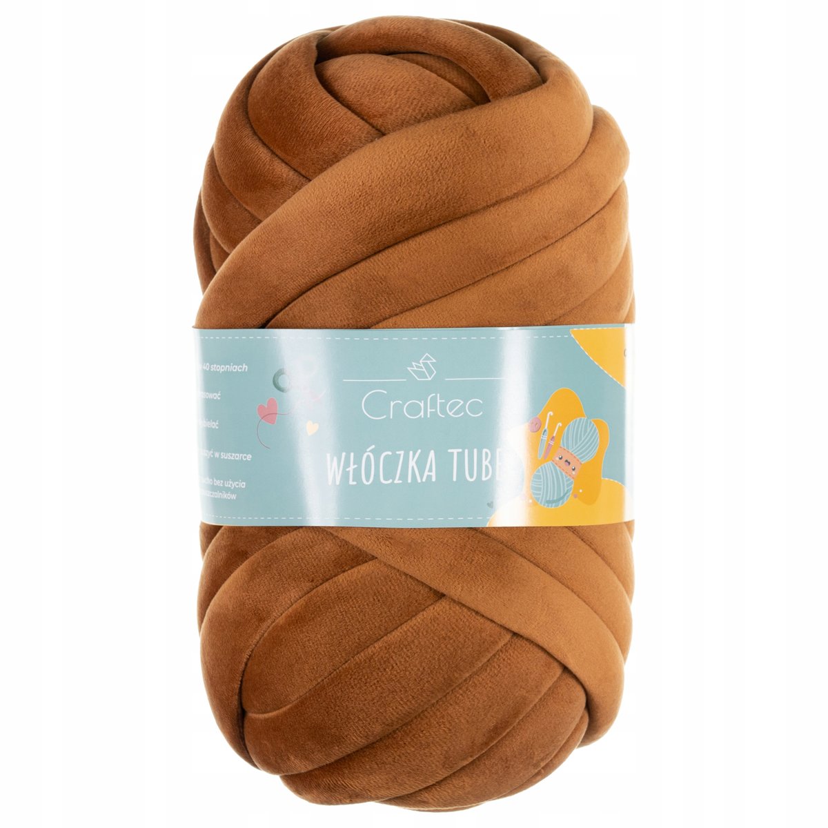 Włóczka do wyplatania szydełkowania bardzo gruba Tube 20 mm brązowa #32