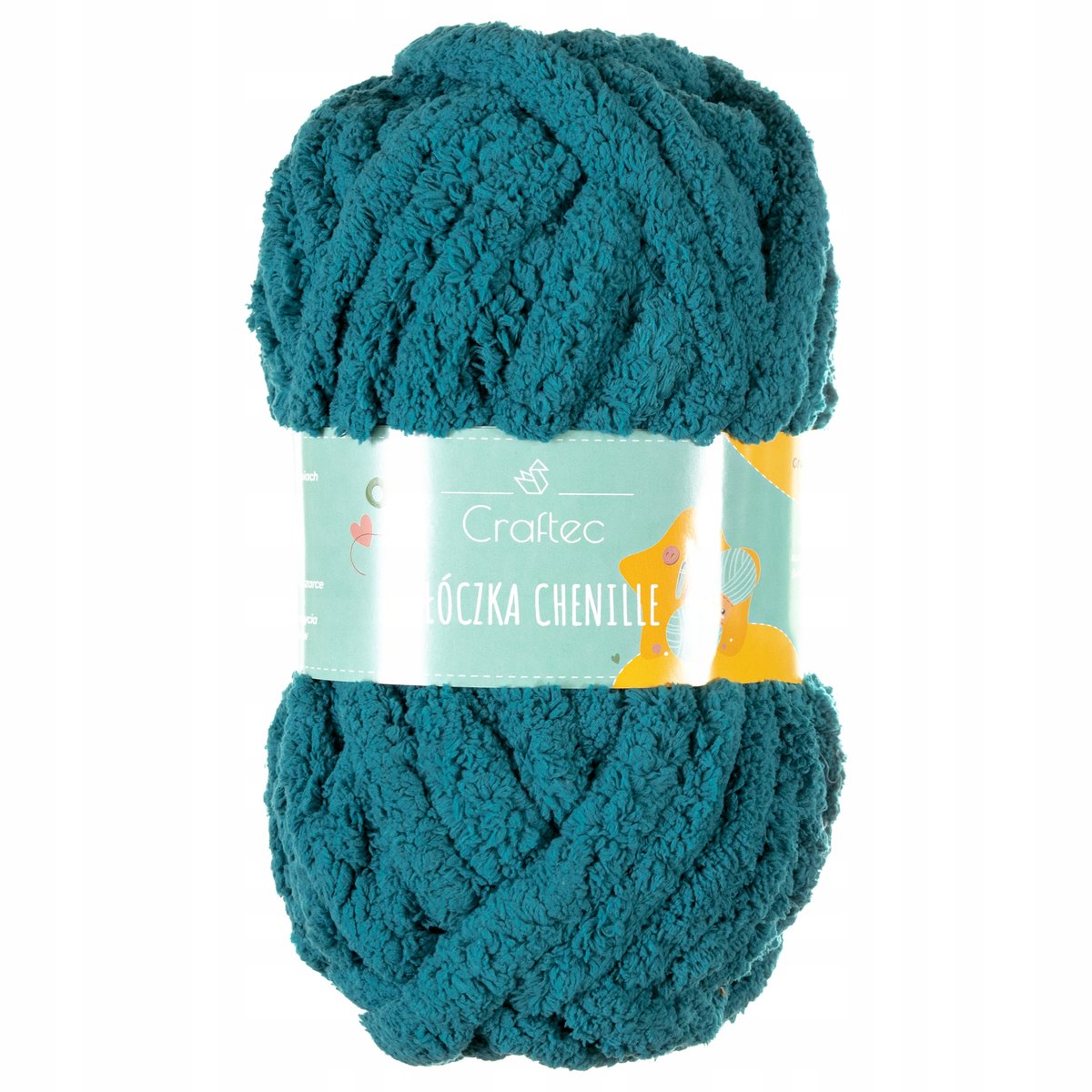 Włóczka do wyplatania szydełkowania bardzo gruba Chenille 20 mm morska #11