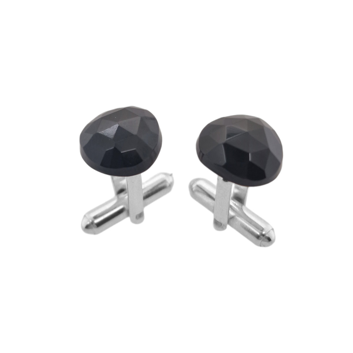 Spinki do mankietów Czarny Spinel (S1261) Srebro [925]