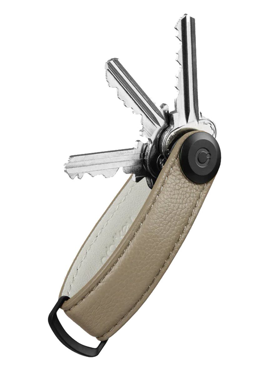 Skórzane etui organizer na klucze Orbitkey Pebbled Leather - ecru