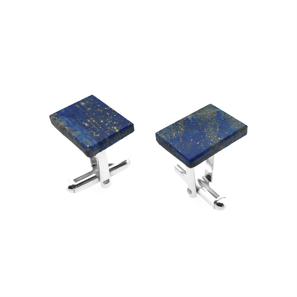 Spinki do mankietów Lapis Lazuli prostokąt (S850) Srebro [925]