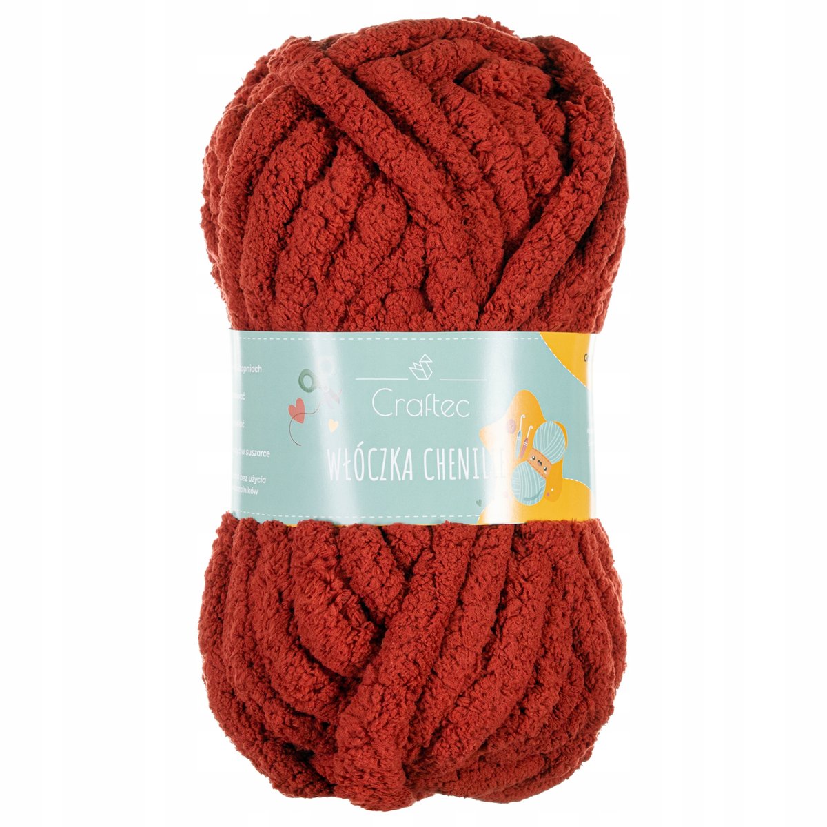 Włóczka do wyplatania szydełkowania gruba Chenille 20 mm czerwona #12