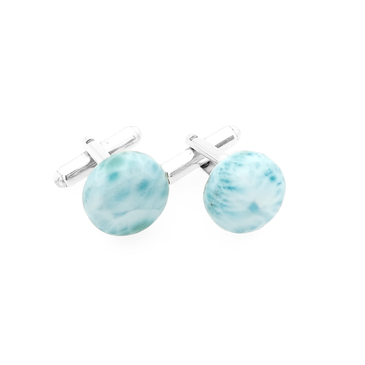 Srebrne spinki do mankietów Larimar (S903) ø13