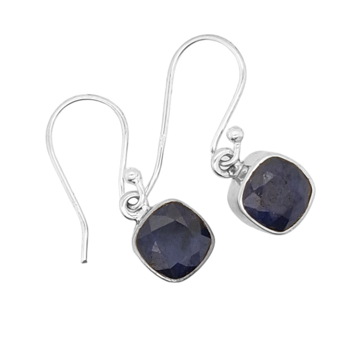 Kolczyki srebrne z szafirem, próba 925 (K015)