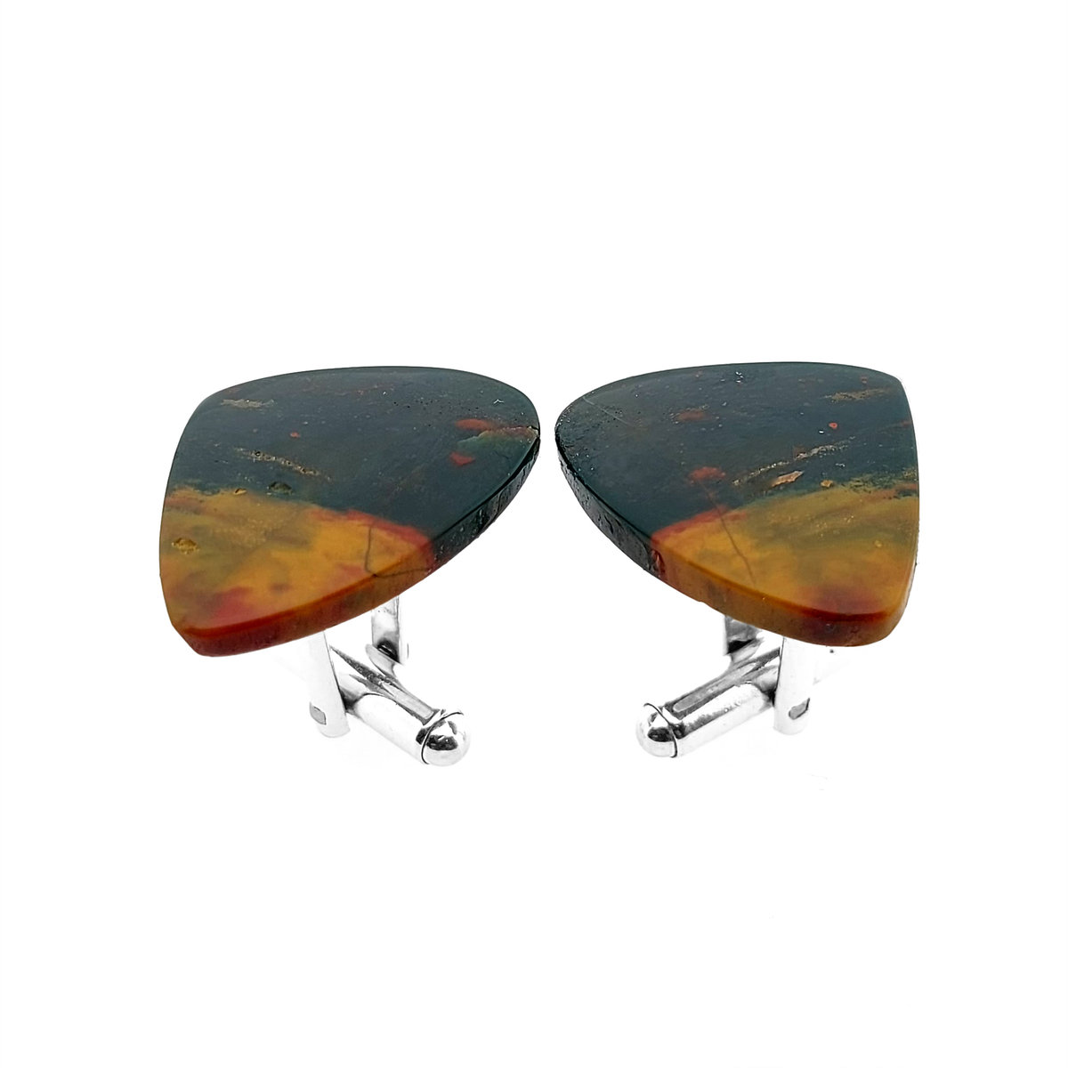 Spinki do mankietów Dragon bloodstone (S914) [925]