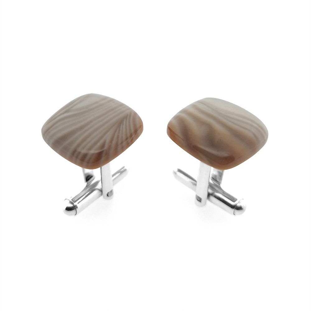 Spinki do mankietów Krzemień Pasiasty (S552) Srebro [925]