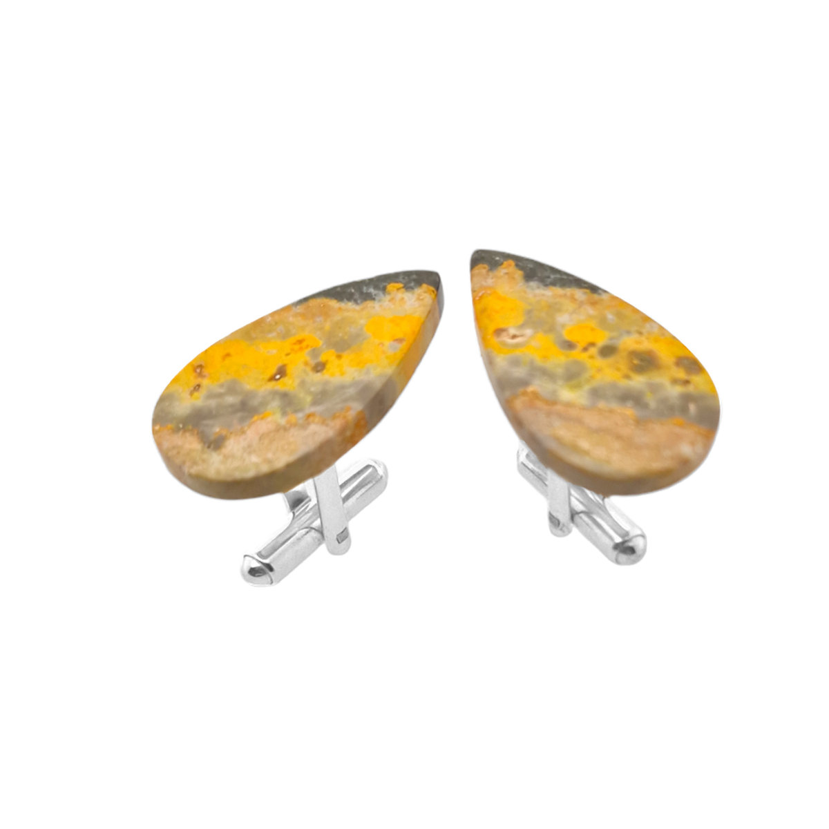 Spinki do mankietów Jaspis BumbleBee Jaspis Trzmieli (S1153) Srebro [925]