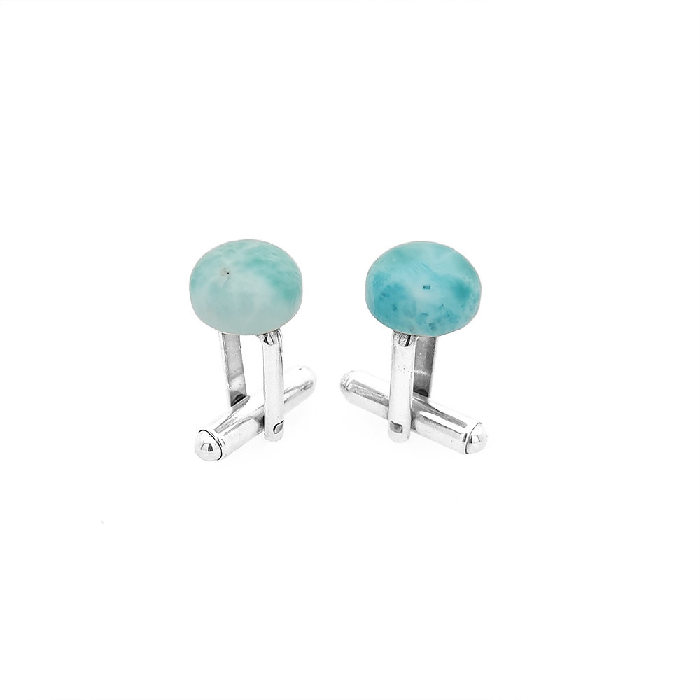 Srebrne spinki do mankietów Larimar (S898) ø11