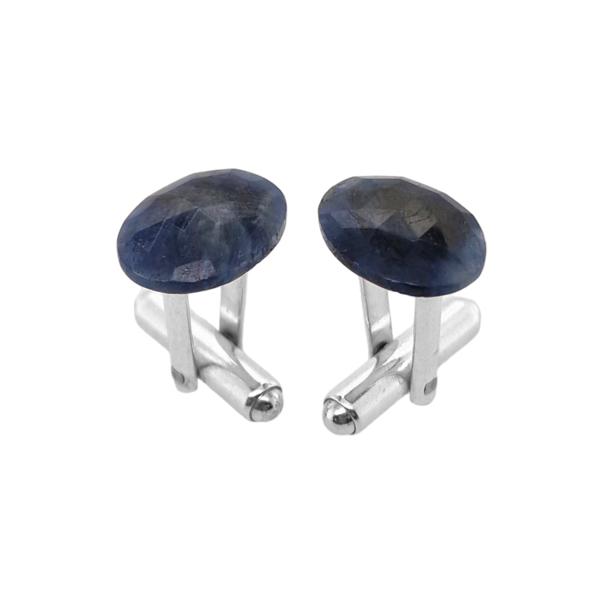 Spinki do koszuli Szafir niebieski (S1316A) Srebro [925]