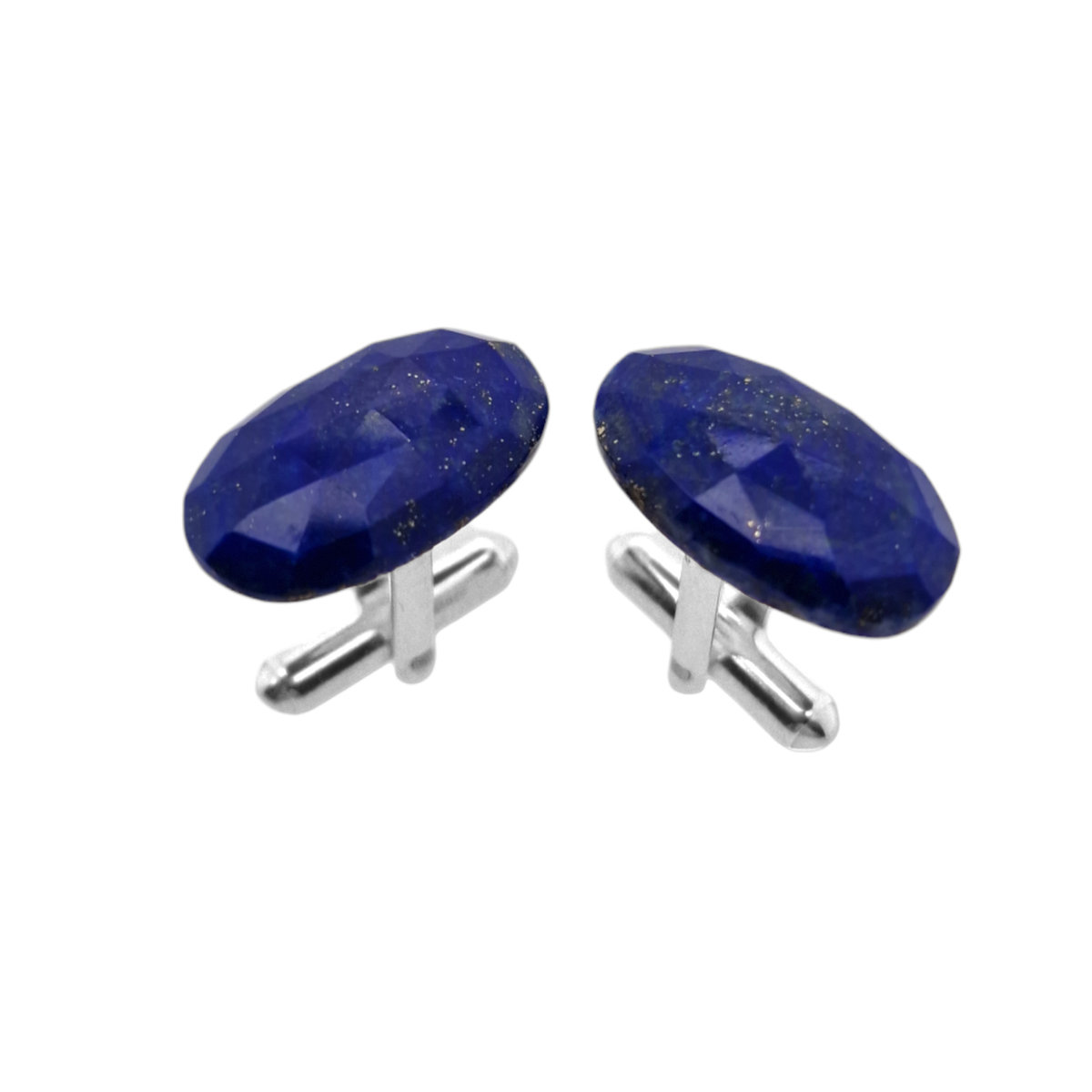 Spinki do mankietów Lapis Lazuli owal (S1167) Srebrne [925]