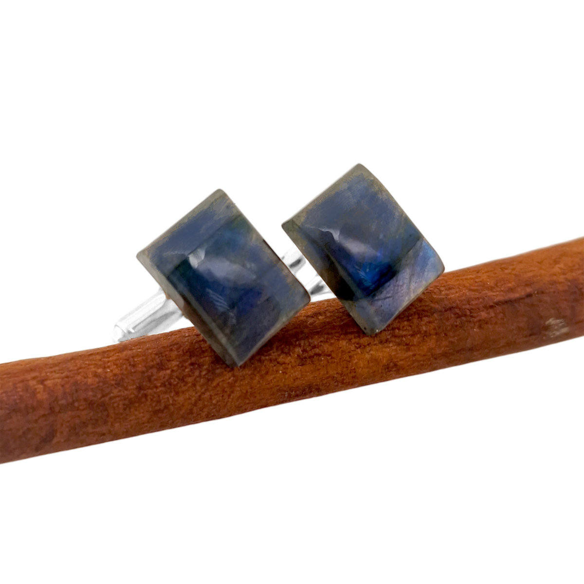 Spinki do mankietów Labradoryt 14x10 (S1116) Srebro [925]