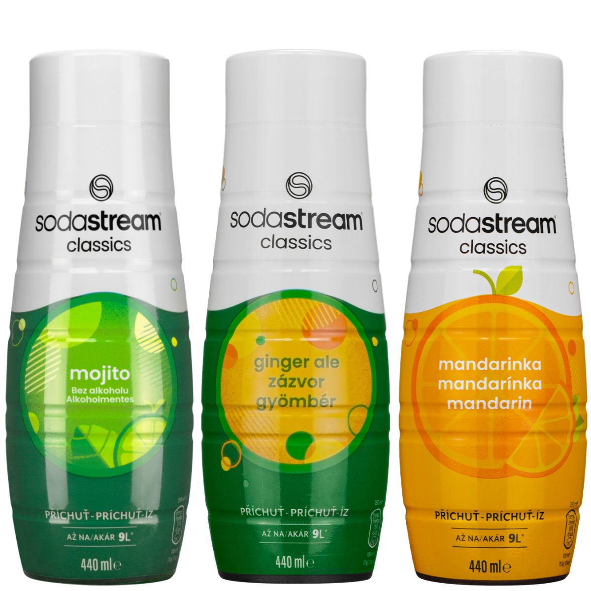 3x Syrop Sodastream 440ml Mojito + Ginger Ale + Mandarynka
