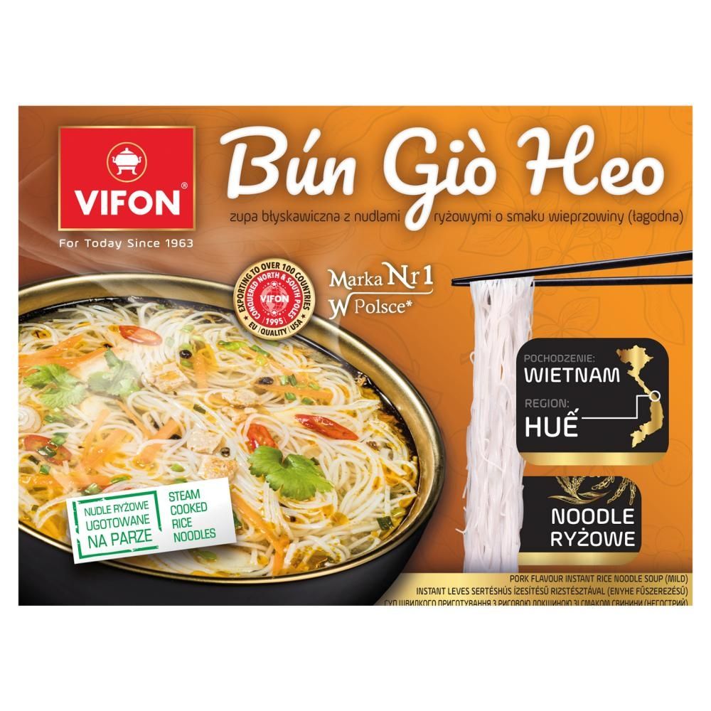 VIFON - Zupa błyskawiczna BUN GIO HEO z nudlami ryżowymi o smaku wieprzowiny łagodna 65g