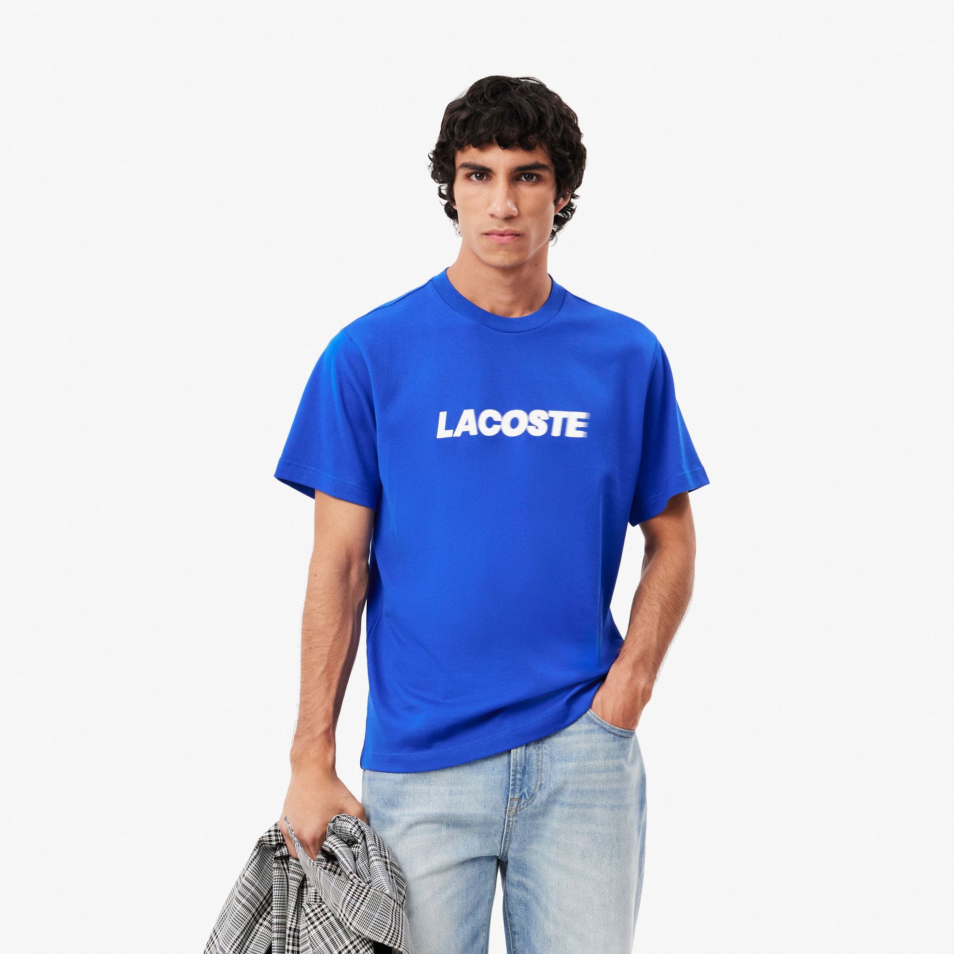 T-shirt z logo z grubej bawełny o klasycznym kroju