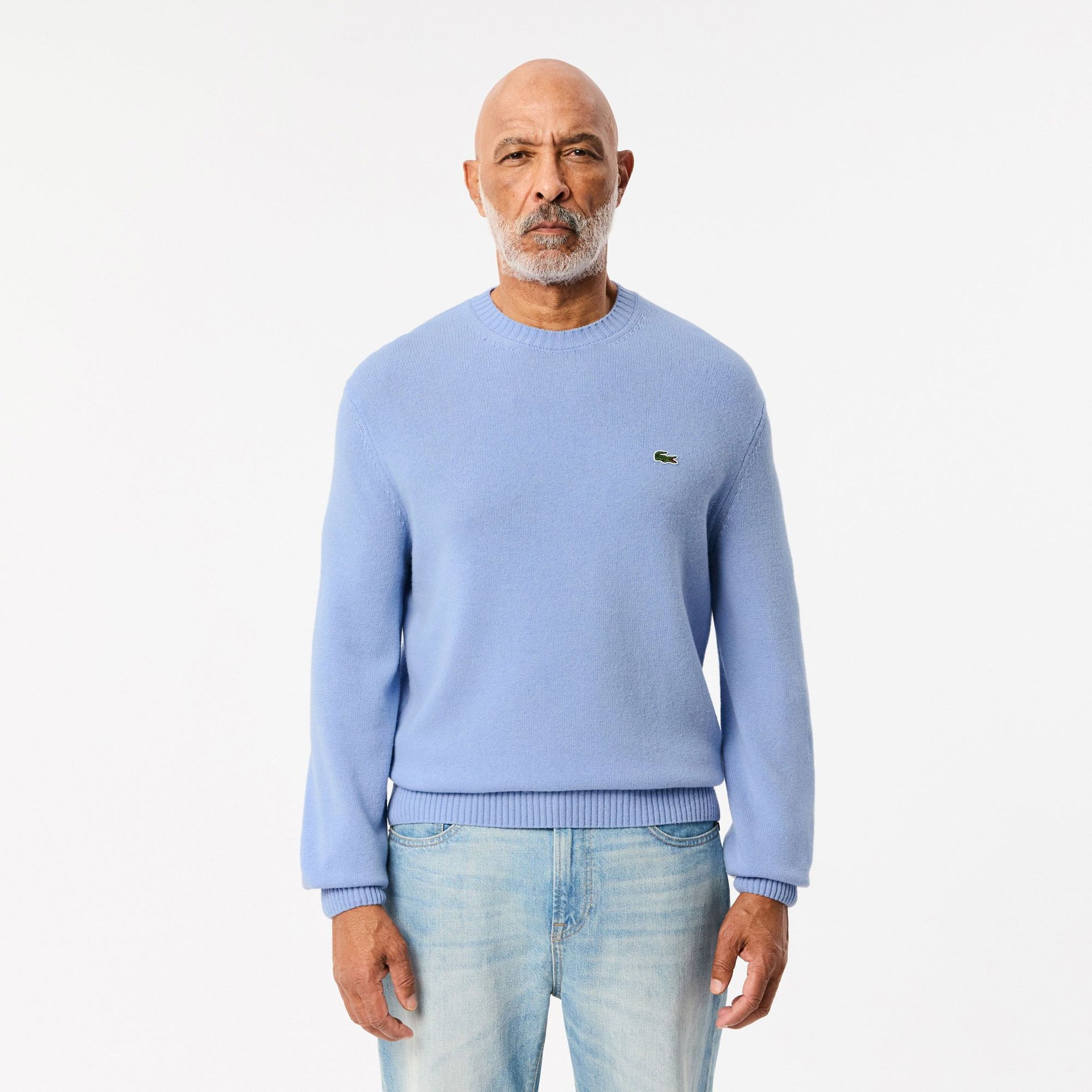 Sweter z wełny zgrzebnej z okrągłym dekoltem