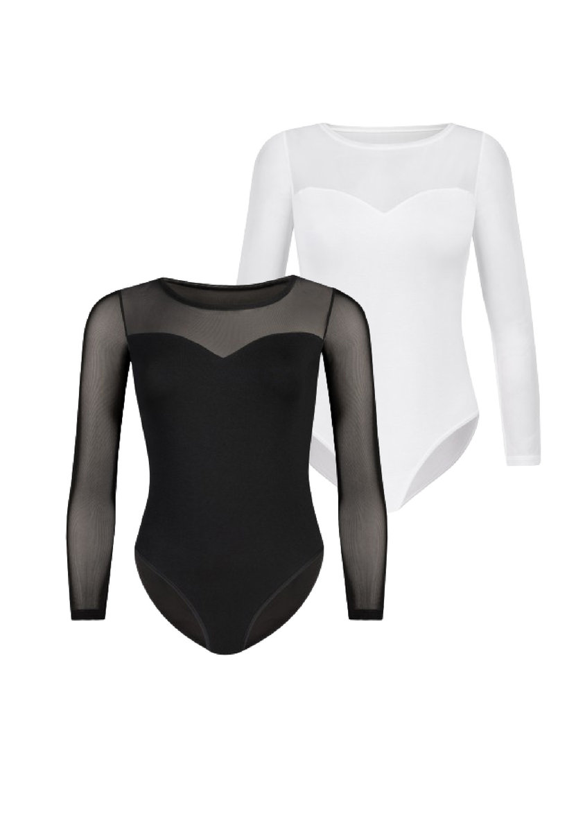 2 Pack Body damskie z siateczką Willow Czarne/Białe