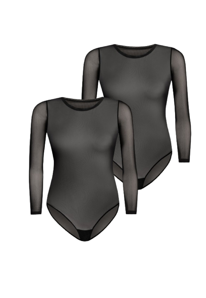 2 Pack Body damskie siateczkowe Ero Czarne