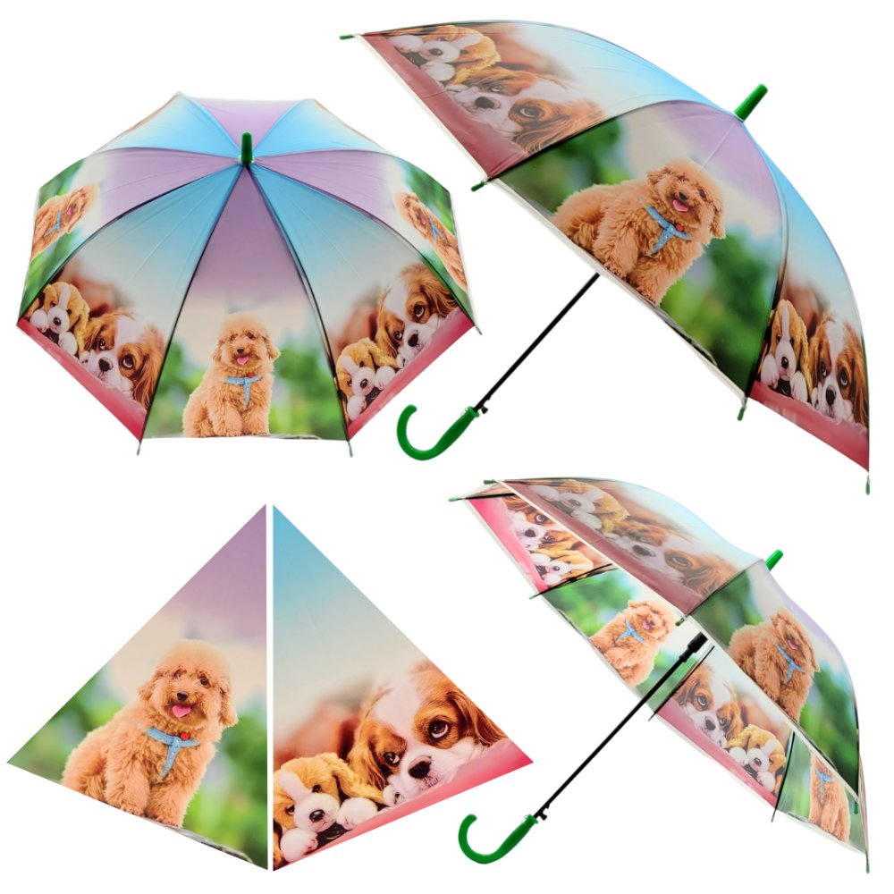 PARASOL dziecięcy KOTKI i PIESKI 76 cm średnicy AUTOMATYCZNA PARASOLKA