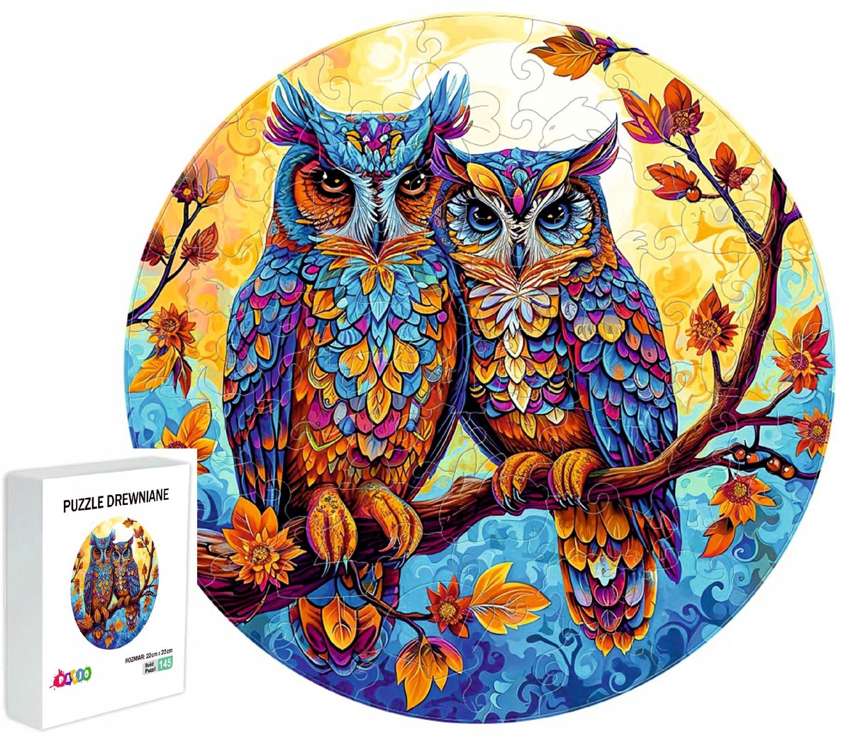 Puzzle Drewniane Dla Dzieci Dorosłych 145 Elementów Sowy Prezent Dla Dzieci