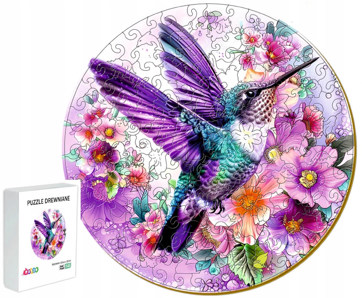 Puzzle Drewniane Dla Dzieci 145 Elementów Koliberek Prezent Dla Dziecka