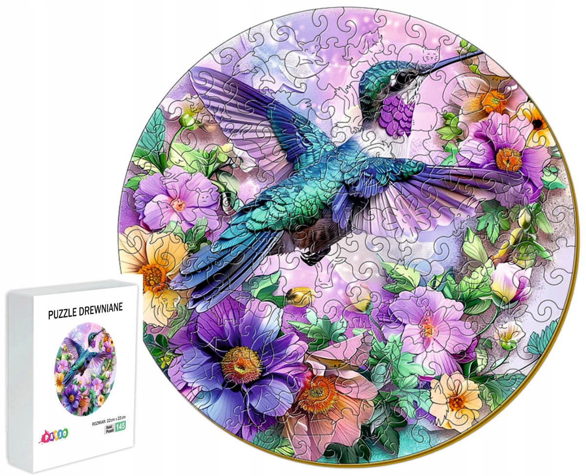 PUZZLE DREWNIANE DLA DZIECI 145ELEMENTY KOLIBER W LOCIE PREZENT DLA DZIECI