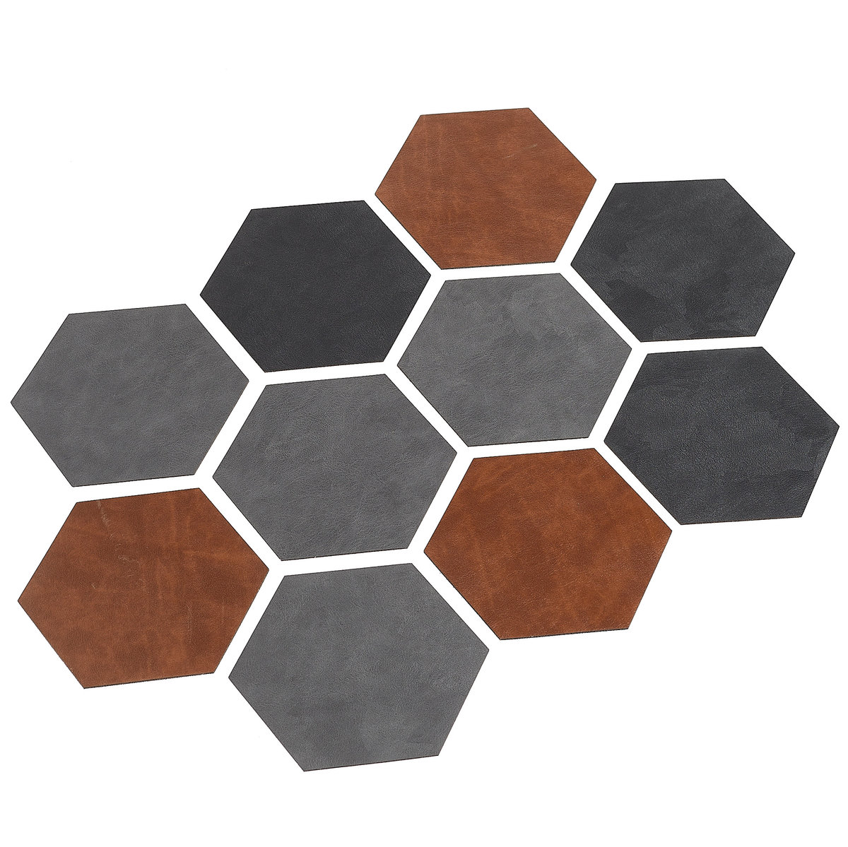 Panele Dekoracyjne Lamele Ścienne Heksagon Skóra Ozdoba Dekoracja