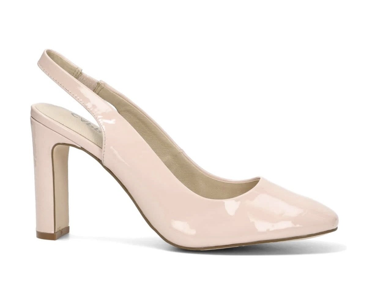 Buty damskie rozm 41 czółenka lakierowane eleganckie pudrowy róż CAPRICE