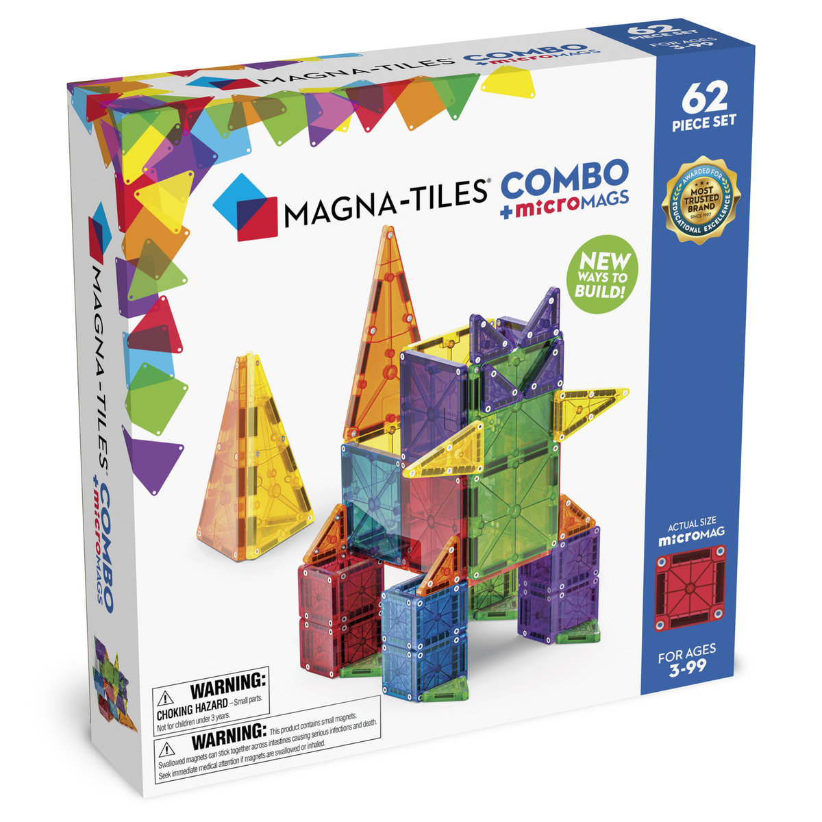 Klocki magnetyczne Combo microMAGS 62 elementów Magna Tiles