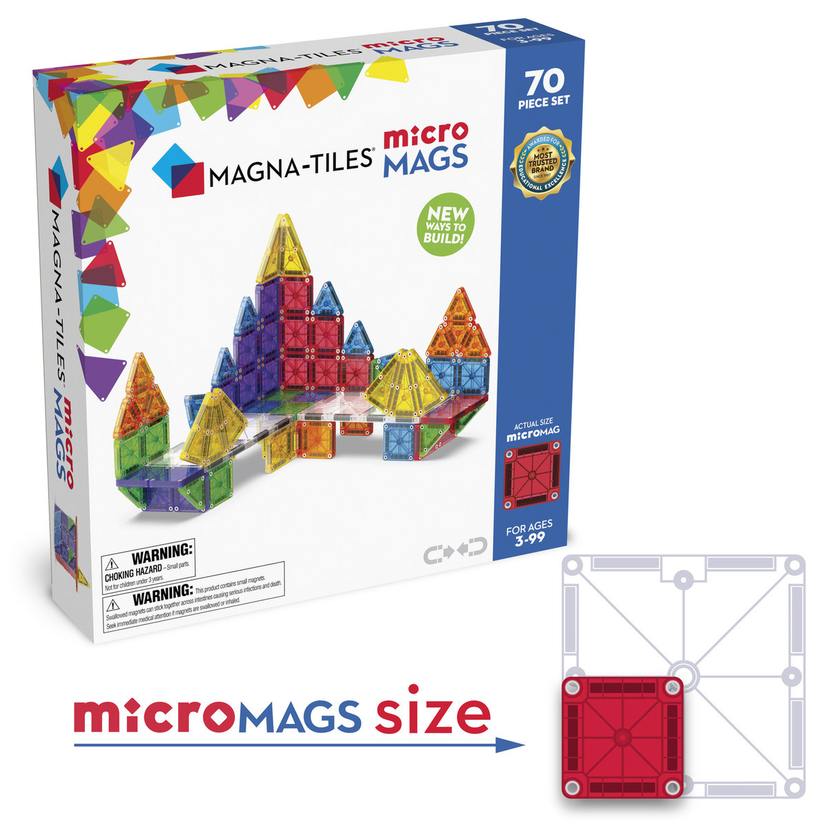 klocki magnetyczne microMAGS 70 elementów Magna Tiles