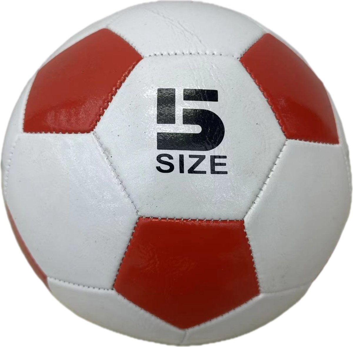 Piłka Nożna Do Gry W Nogę Piłkę Nożną Skóra Szyta Biało Czerwona Rozmiar 5