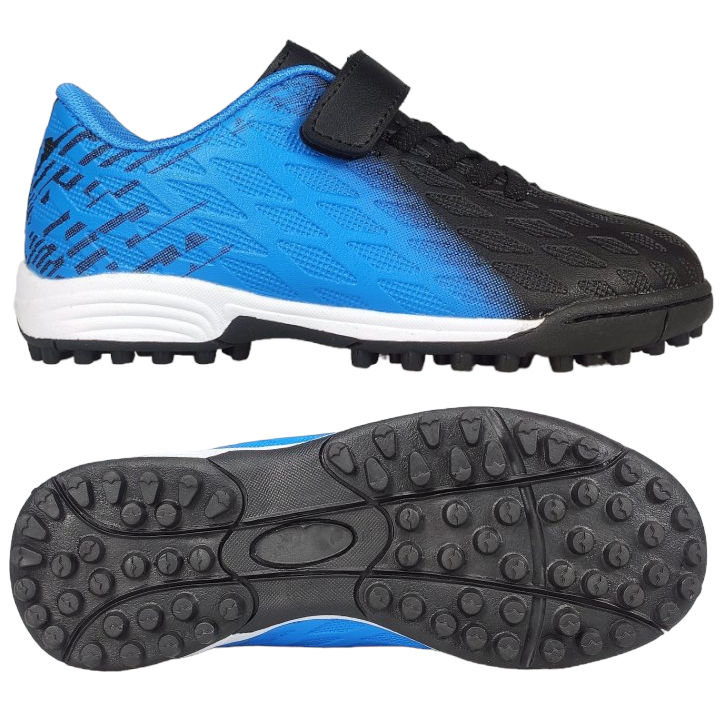 Turfy Piłkarskie Dziecięce Buty Lekkie Wygodne Zapinane Na Rzepy Modne Stylowe Do Gry w Piłkę Nożną Granatowe 31