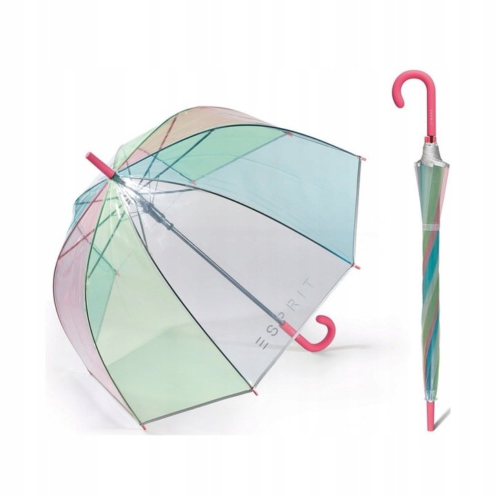 PARASOLKA PARASOL DAMSKA ESPRIT DŁUGA PRZEZROCZYSTA GŁĘBOKA