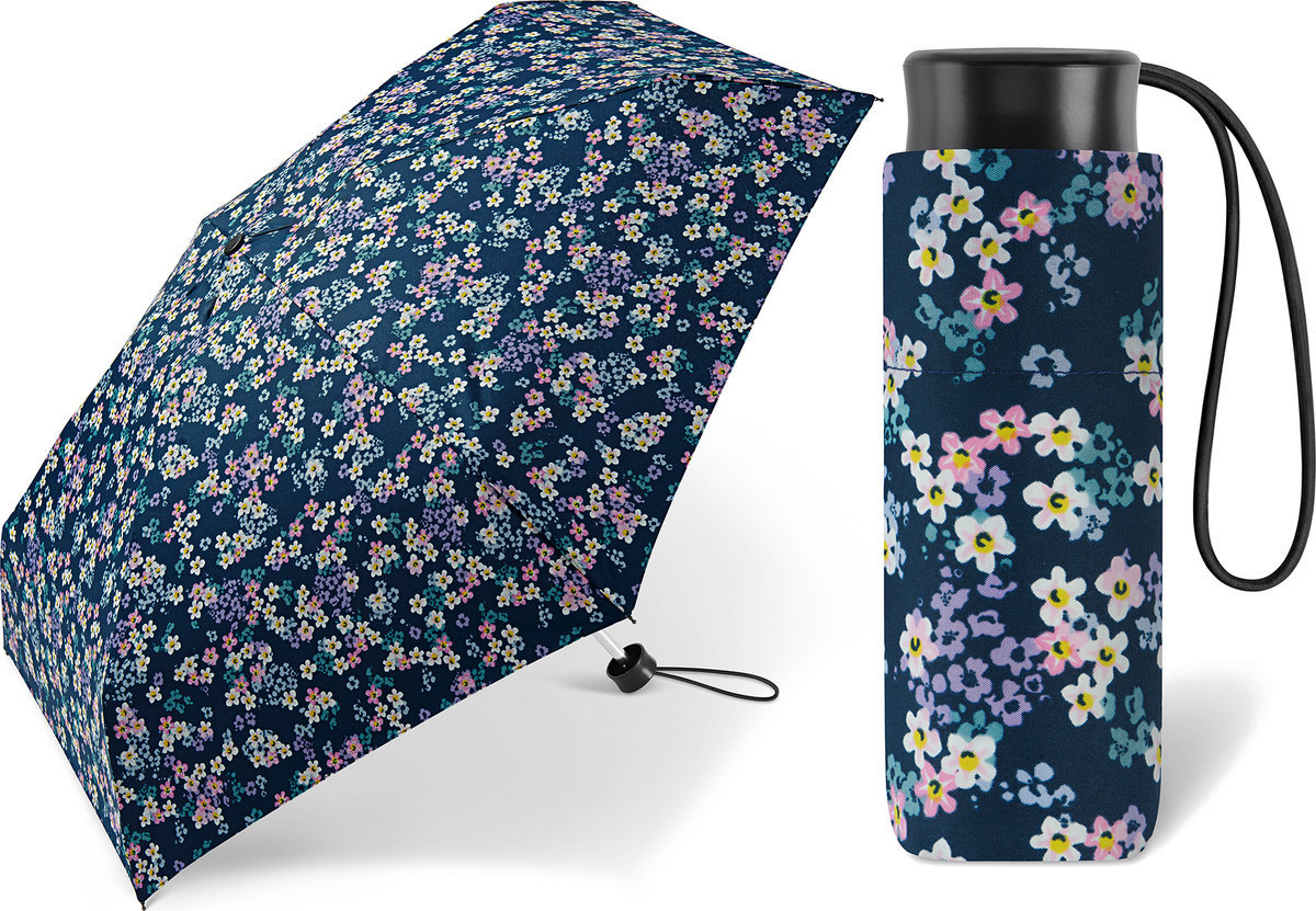 Parasol automatyczny Happy Rain Essentials Ultra Mini Milefleurs Granatowy
