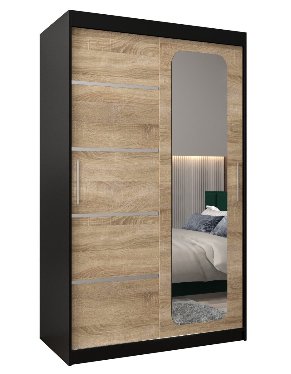 Szafa przesuwna Garderoba PROMO V2 120 gł. 62 czarny/sonoma