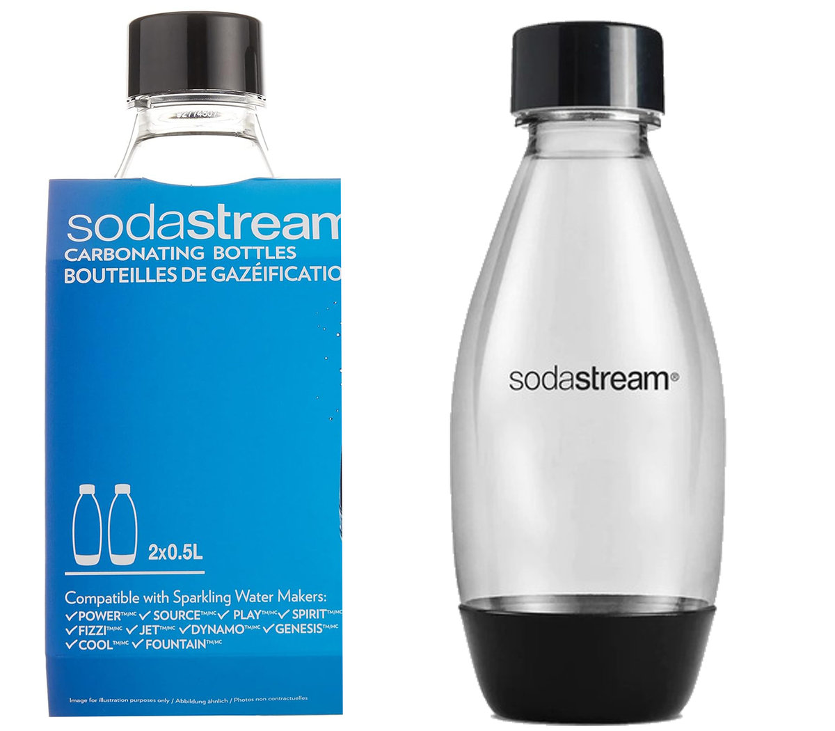 Butelka SodaStream 0,5l czarna, prosty design